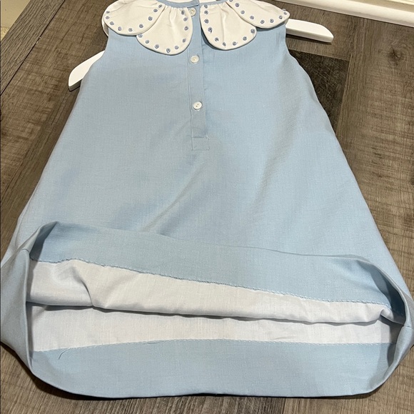 Eliza James blue tulip collar dress with E monogrammed size 4T - Picture 6 of 6